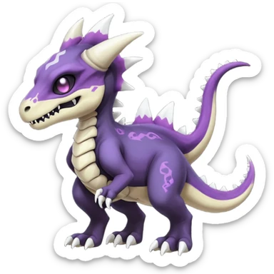 Nebulae Gothic Spooky Marowak-Salandit-Cubone-Duskull-Noibat-Fakémon-hybrid-creature (full body)  sticker