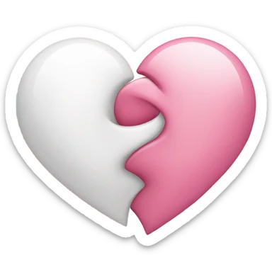 two hearts intertwined into one white and pink  sticker