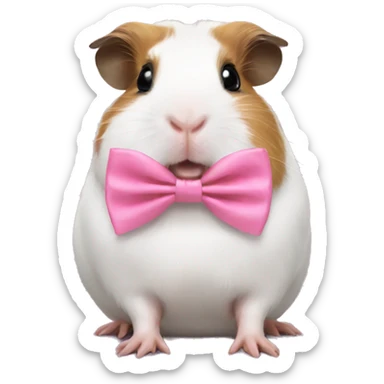 guineapig with pink bowtie sticker