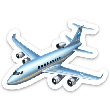 A plane which is flying in left direction sticker