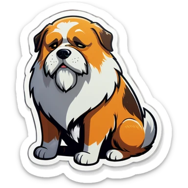  Town bearded dog depressed sticker