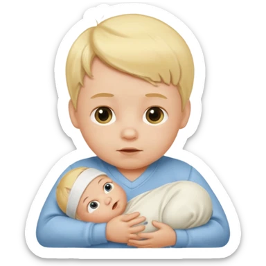 blond baby boy newborn sticker