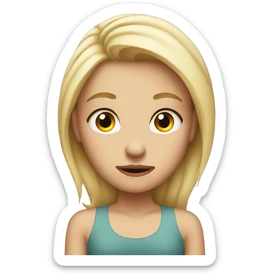 Blonde girl rolling her eyes sticker