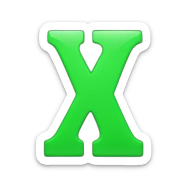 A logo bearing the number 10 next to the letter X, light green sticker