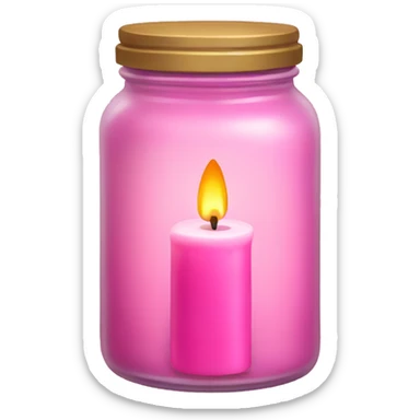 Pink candle jar sticker