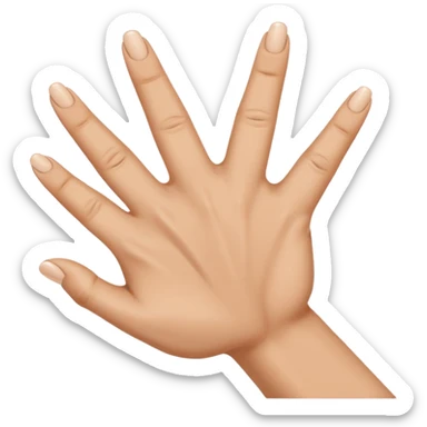 Fais-moi demain coller les unes à côté des autres. La première main gauche le pouce, l’index, majeur sont levé alors que l’annulaire et auriculaire sont repliés. Reproduit la même chose pour la main droite. sticker