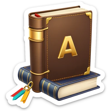 large thick book with bookmarks sticker