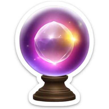 A glowing crystal ball with a mystical aura around it. sticker