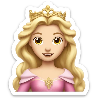 Princess Aurora with gold tiara  sticker