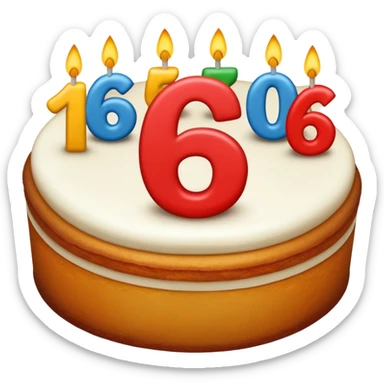 cake with number six on it  sticker