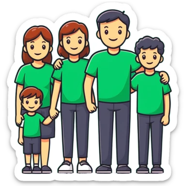 family having a picnic outdoors sticker