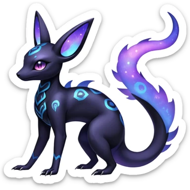Nebulae Salandit-Umbreon-Fakémon-hybrid-creature (full body)  sticker