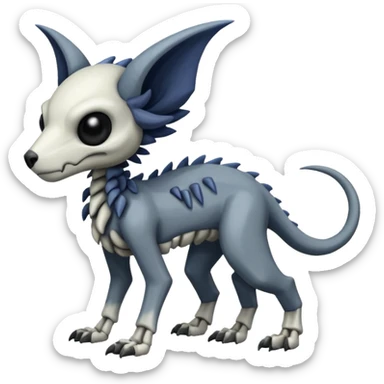 Eldritch Spooky Scary Skeletal Linoone-Absol-Trico-Hybrid (Full body) sticker