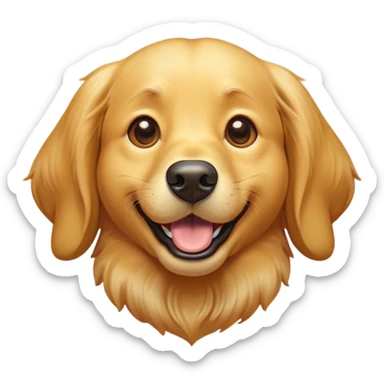 Cinematic Comical Golden Retriever Portrait Emoji, Head tilted dramatically with an exaggeratedly amused expression, featuring a vibrant golden coat with a lively sheen, wide, expressive brown eyes filled with playful disbelief, Simplified yet hilariously expressive features, highly detailed, glowing with a slightly sassy glow, high shine, dramatic yet playful, stylized with an air of cheeky mischief, bright and endearing, soft glowing outline, capturing the essence of a spirited and over-the-top companion, so meme-worthy it feels like it could side-eye its way into internet fame instantly! sticker