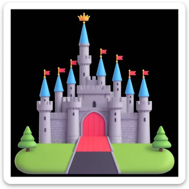 king and queen, castle background sticker