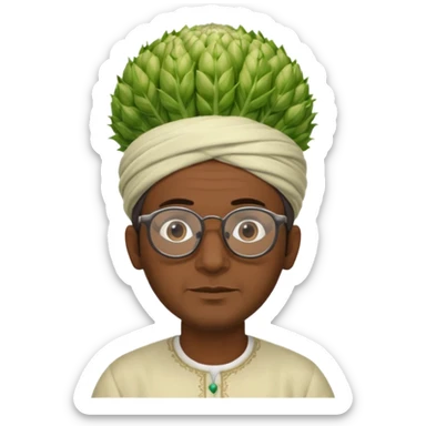 moroccan man with a fennel on his head and glasses on sticker