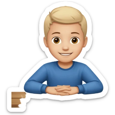 niño montado en una mesa encima de ella sticker