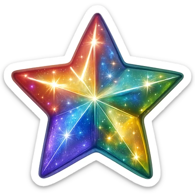mini star with a prism effect, glamorous and stylish sticker