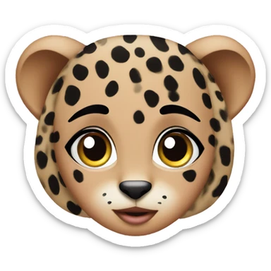 Pink and black cheetah print diva sticker