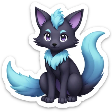 Kawaii dark fantasy ethereal anthro fursona Fakemon with tufted tail  sticker