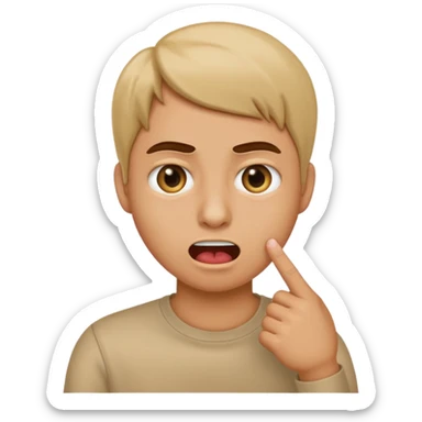 iOS emoji rolling eyes and pointing finger in throat in a “gagging” sense sticker