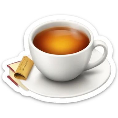 Cup of tea and book sticker