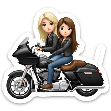 Harley Davidson road glide with girl  pillion sticker