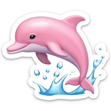 Pale pink dolphin sticker