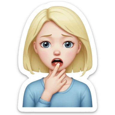 You know that thing were people pretend it choke themselves to signify anoiance. Could you make me an emoji to use. A girl with her hands around her neck  sticker