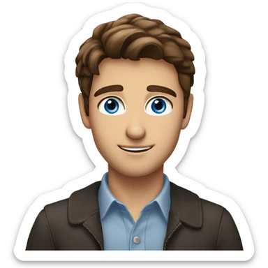 handsome brown haired  blue eyed italian young man sticker