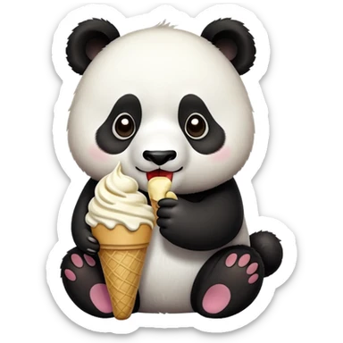 Panda eating ice creámoos sticker
