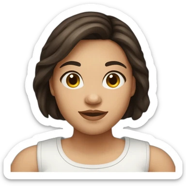 21 year old female chubby cute dark brown hair sticker