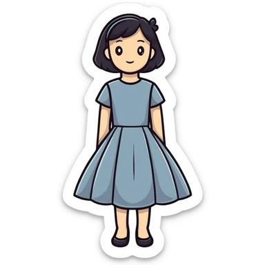 fashionable dress design sticker