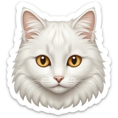 Snowy white Norwegian forest cat with almond-shaped eyes and bushy tail sticker