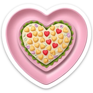 Hawaiian Mac salad light pink heart shaped plate sticker