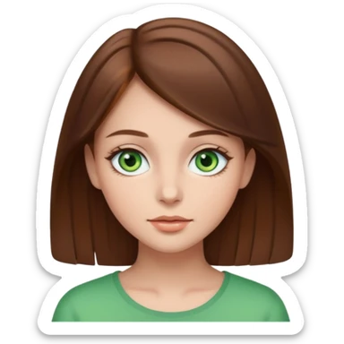Clean girl whit brown hair and green eyes sticker
