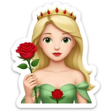 Red rose princess full body sticker