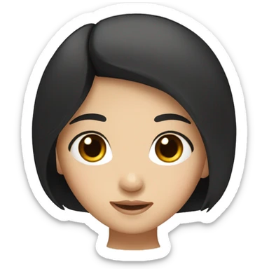 cute Asian girl with black hair and brown eyes sticker