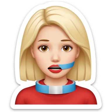 woman with censorship tape over mouth sticker