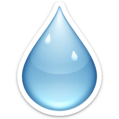 Gota de agua color blanco sticker