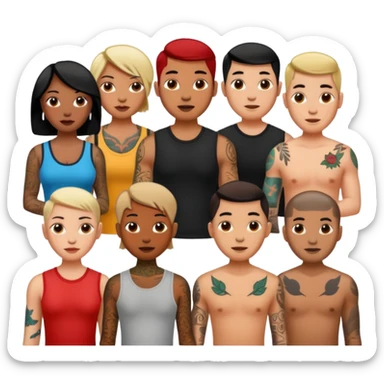 men and women with more tatoos on their body sticker