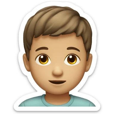 Toddler boy with short brown hair sticker