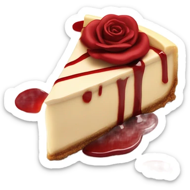 Dark red Rose cheesecake sticker