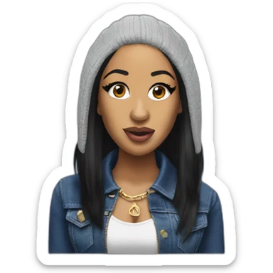 US Female Rapper Cardi B sticker