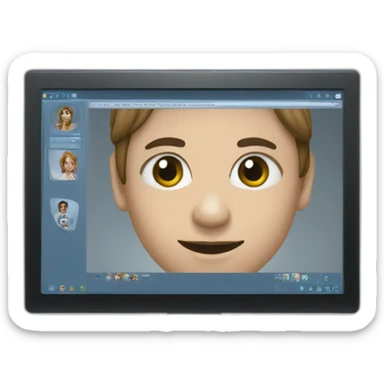 monitor with the video call on the screen sticker