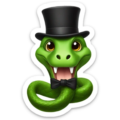 snake with a tophat and bowtie sticker