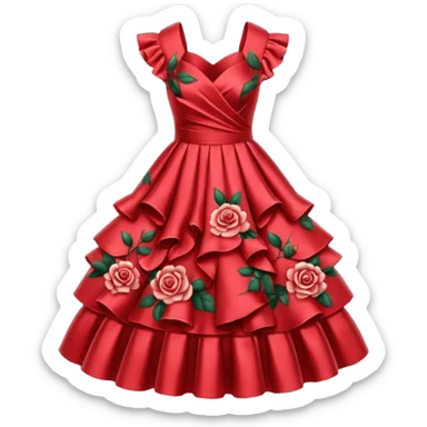 red rose dress no body sticker