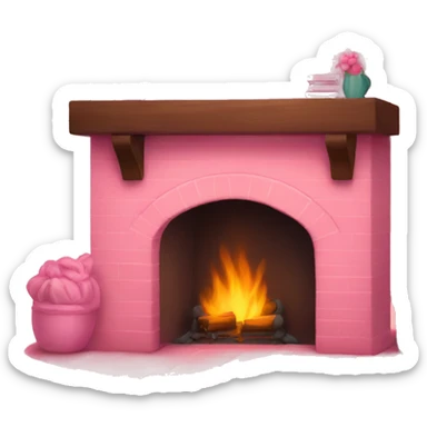 Cozy pink fireplace  sticker