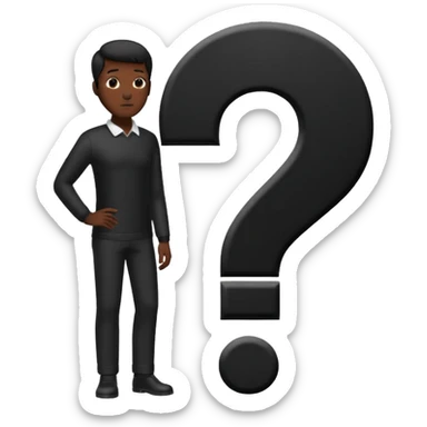 silhouette of a man with a question mark sticker