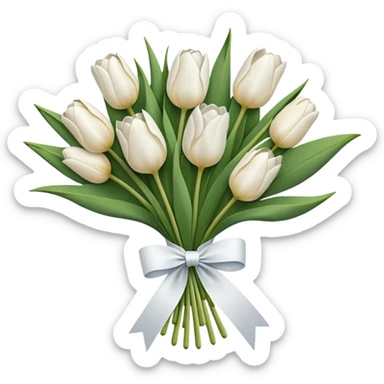 white tulip bouquet  sticker